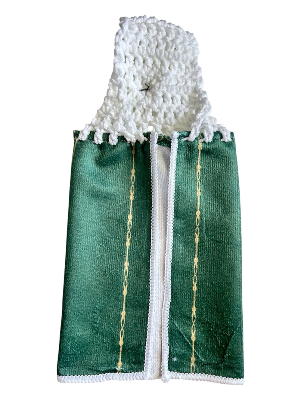 Hand Crafted Halloween Bat Black and Green Hanging Kitchen Hand Towel - Picture 8 of 8